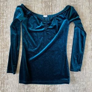 Velvet off the shoulder top
